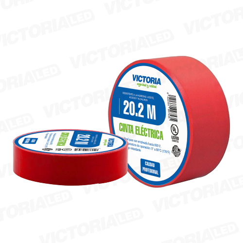 CINTA ELECTRICA ROJO 0.13X19X20.2M FUEGO RETARDANTE 200U