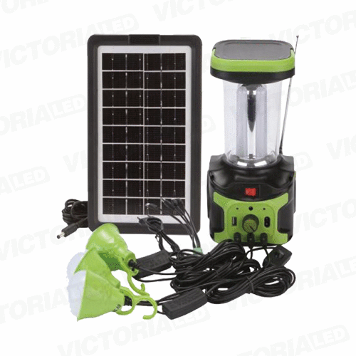 KIT SOLAR PORTATIL LINTERNA/3FOCOS3W/USB/RADIO/MP3/BLUETOOTH
