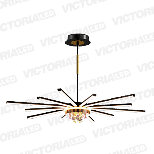 LAMPARA DECORATIVA DE TECHO LED METAL/VIDRIO NEGRO