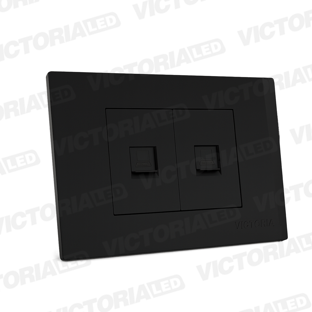 TOMA RJ45 CAT5 + CAT6 PC NEGRO 10U/C