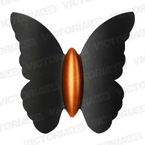 [APV48] APLIQUE DE PARED IP65 6W 3000K NEGRO DORADO 150*150MM AC85-265V