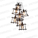 LAMPARA DECORATIVA DE TECHO 7*E27 METAL NEGRO