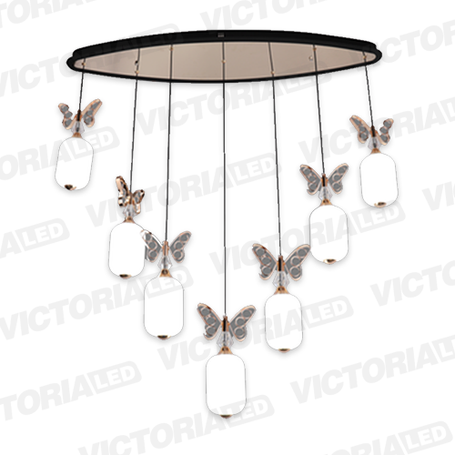 [LP1014-7] LAMPARA DECORATIVA DE TECHO LED METAL/ACRILICO GOLD