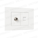 TOMA TV + RJ45 CAT5 PC BLANCO 10U/C